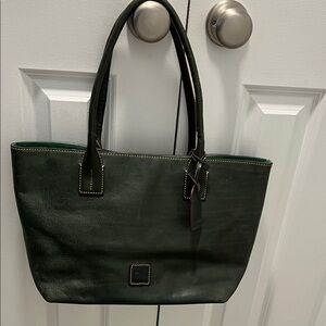 Dooney and Bourke Green Leather Tote Bag